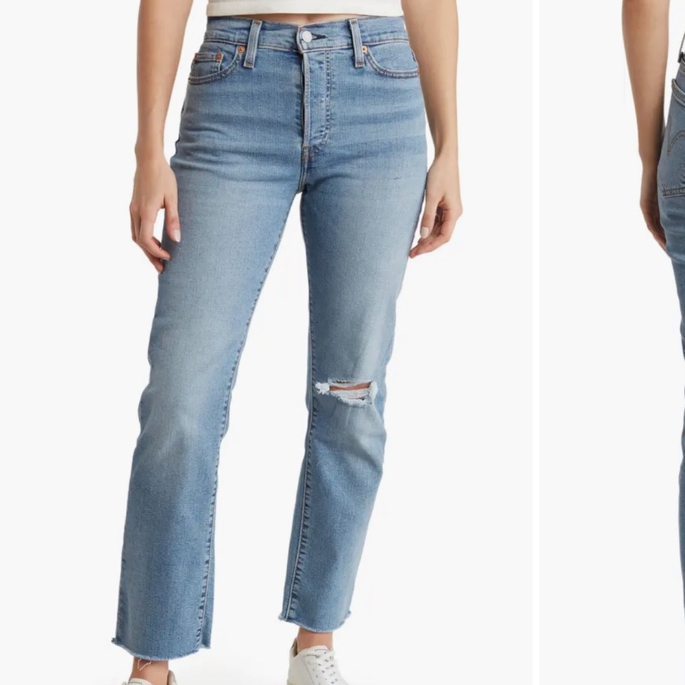 Levi's Wedgie Straight Ankle High Rise Destructed Jeans